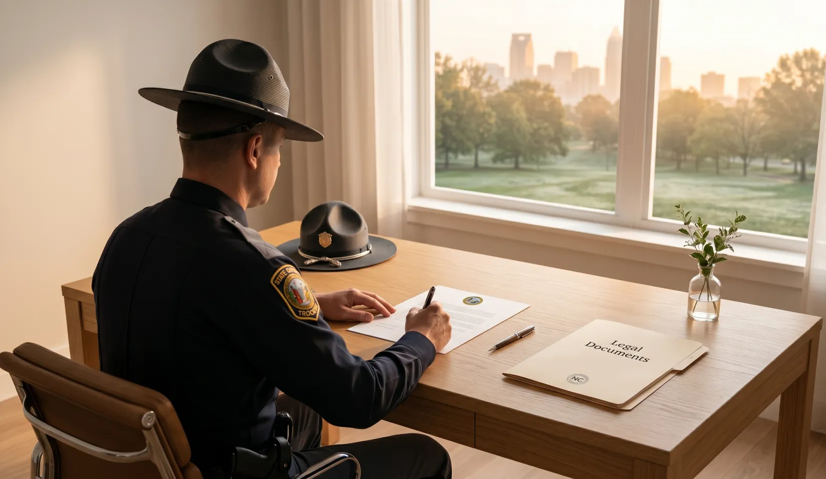 Person signing expungement petition in North Carolina — clear your criminal record with Huggins Law Firm